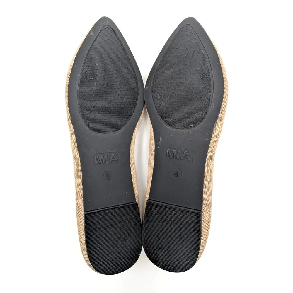 Mia Kerri Pointed Toe Ballet Flat Shoes Women's Dark Sand Size US8M EU38.5